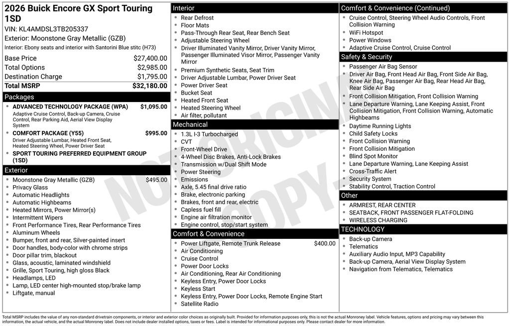 New 2026 Buick Encore GX Sport Touring w/ Advanced Technology Package FWD image 21
