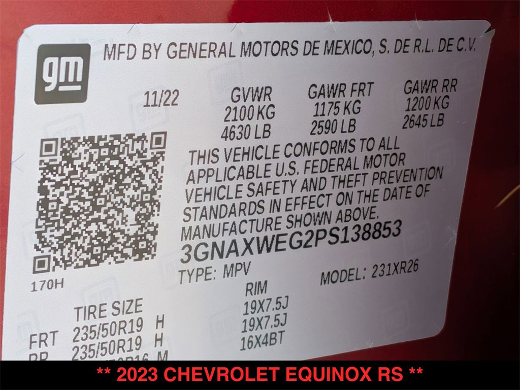 Used 2023 Chevrolet Equinox RS image 33