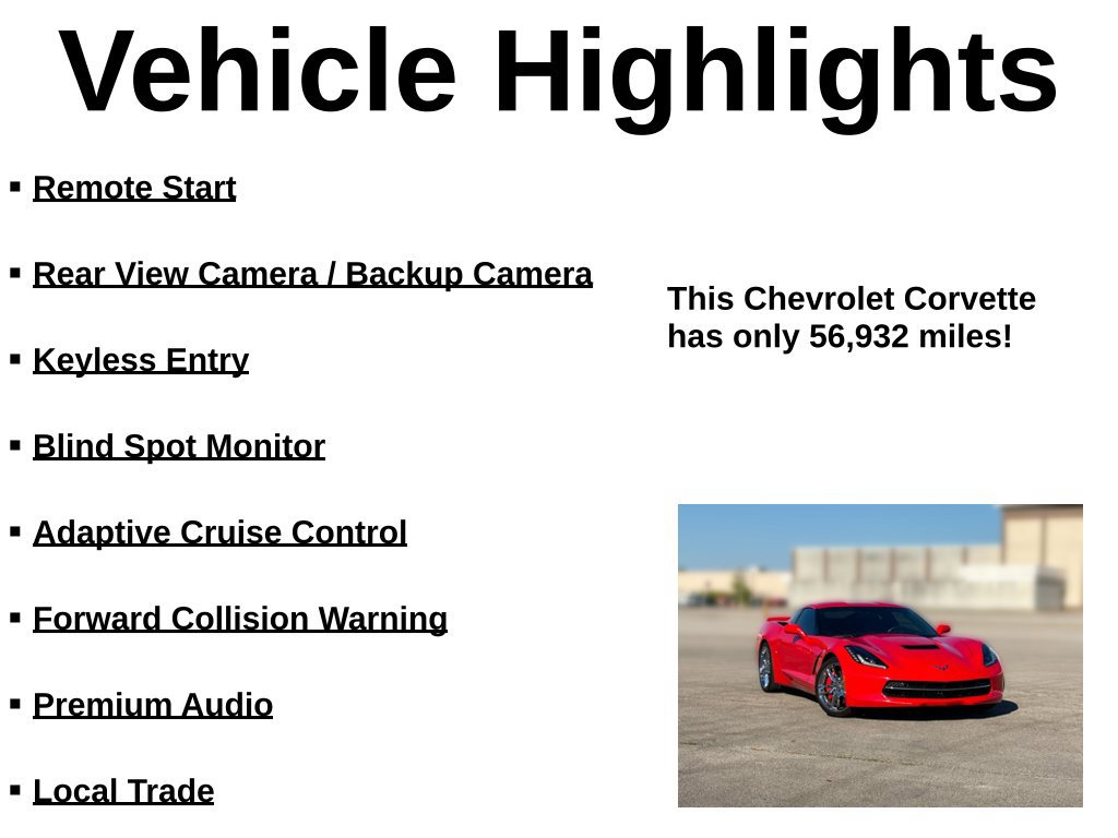 Used 2015 Chevrolet Corvette Stingray Coupe w/ 2LT Preferred Equipment Group RWD image 28