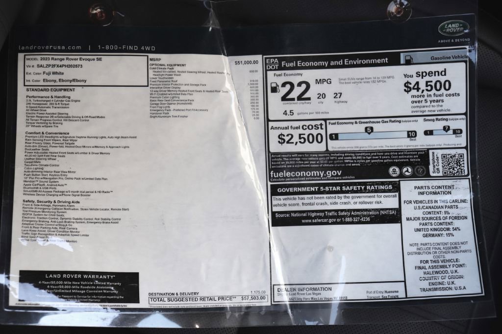 Used 2023 Land Rover Range Rover Evoque SE image 84