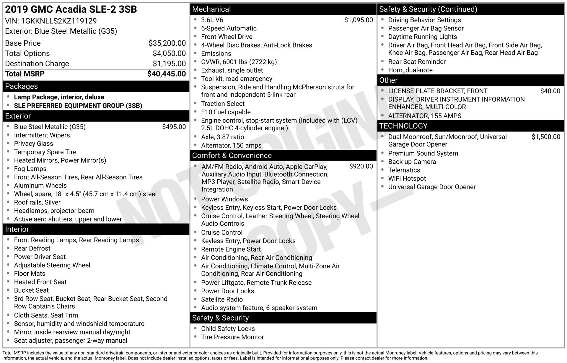 Used 2019 GMC Acadia SLE image 32