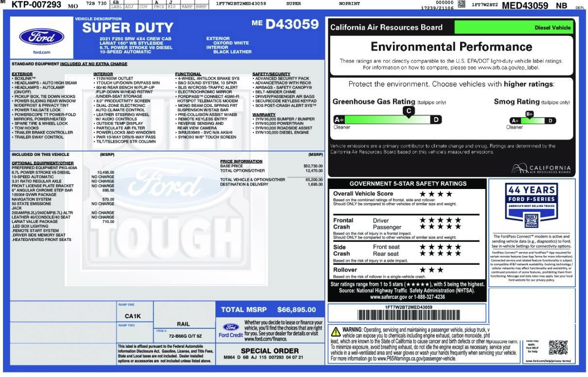 Used 2021 Ford F250 Lariat w/ Lariat Value Package AWD/4WD image 20