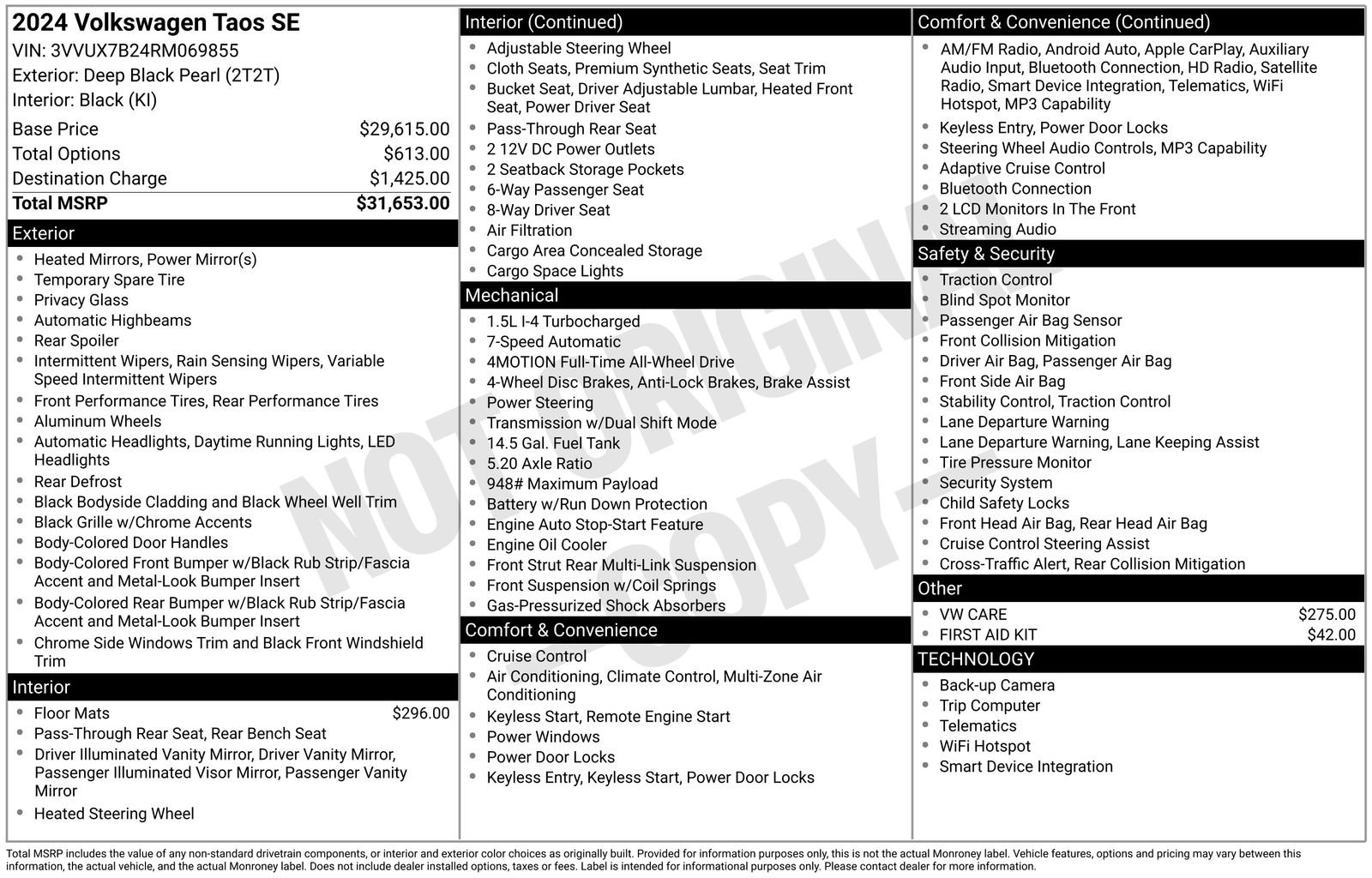 Certified 2024 Volkswagen Taos SE AWD/4WD image 16