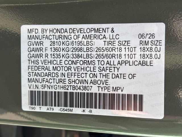 Certified 2026 Honda Pilot TrailSport image 19