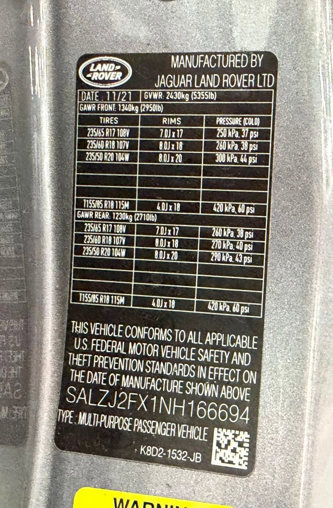 Used 2022 Land Rover Range Rover Evoque S image 30