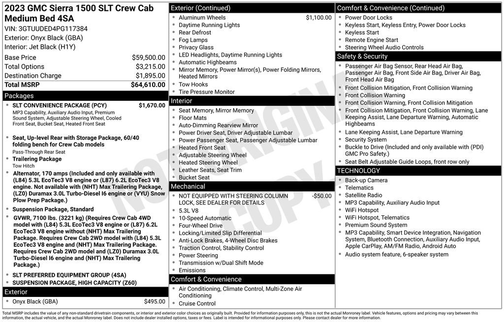 Used 2023 GMC Sierra 1500 SLT w/ SLT Convenience Package AWD/4WD image 44