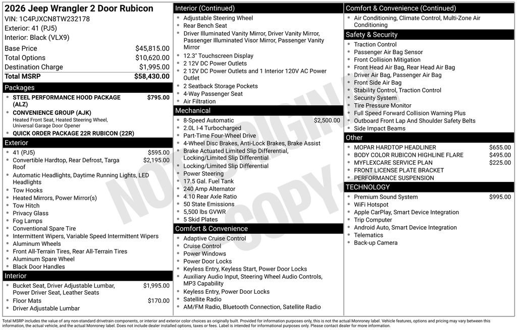 New 2026 Jeep Wrangler Rubicon AWD/4WD image 28