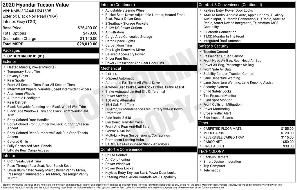 Used 2020 Hyundai Tucson Value AWD/4WD image 3