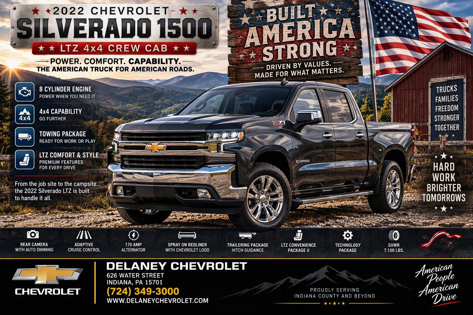 Certified 2022 Chevrolet Silverado 1500 LTZ w/ Technology Package AWD/4WD image 2