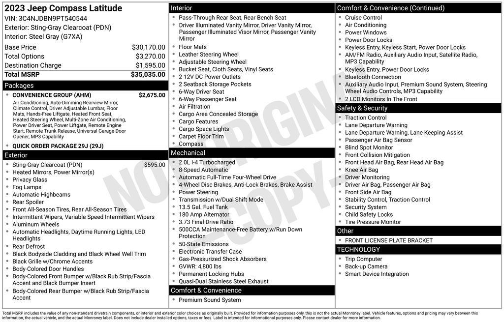 Used 2023 Jeep Compass Latitude w/ Convenience Group AWD/4WD image 24