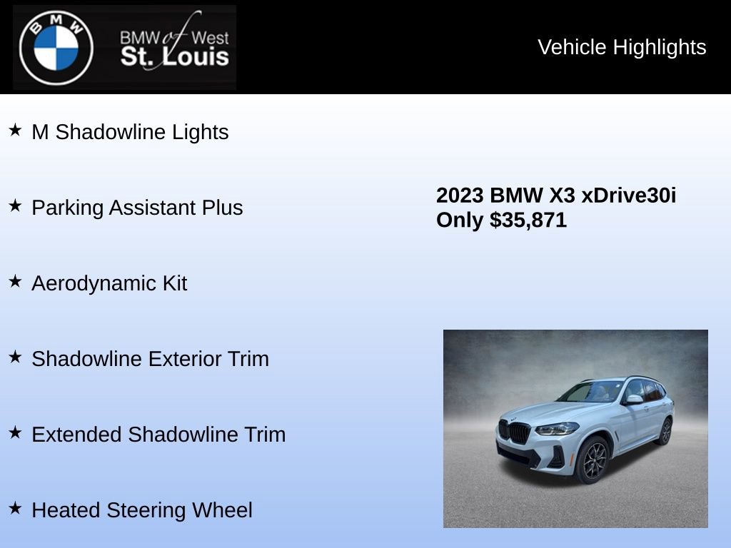 Used 2023 BMW X3 xDrive30i w/ M Sport Package AWD/4WD image 24