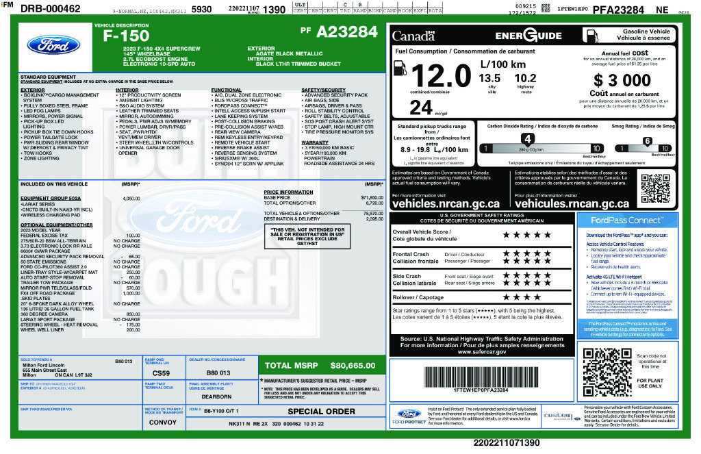 Certified 2023 Ford F150 Lariat w/ Equipment Group 502A High AWD/4WD image 5