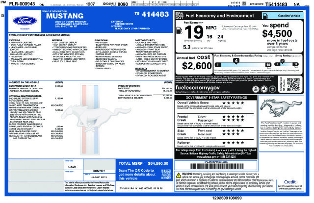 New 2026 Ford Mustang GT Premium w/ GT Performance Package RWD image 25