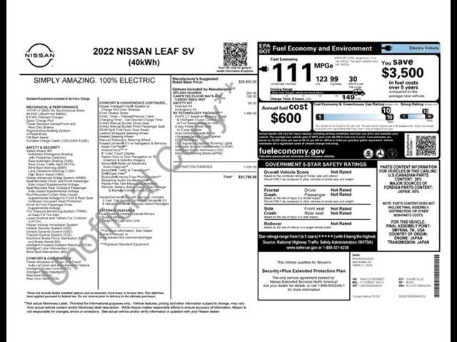 Used 2022 Nissan Leaf SV w/ SV Technology Package FWD image 36