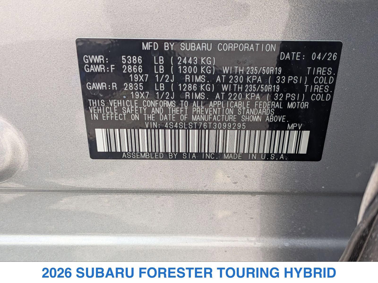 New 2026 Subaru Forester Touring AWD/4WD image 32