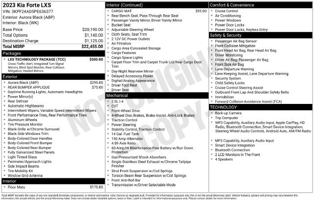 Certified 2023 Kia Forte LXS w/ LXS Technology Package FWD image 24