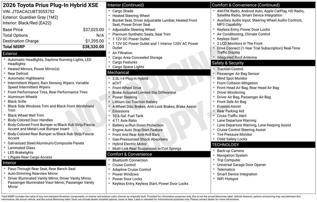Used 2026 Toyota Prius Plug-In Hybrid FWD image 41