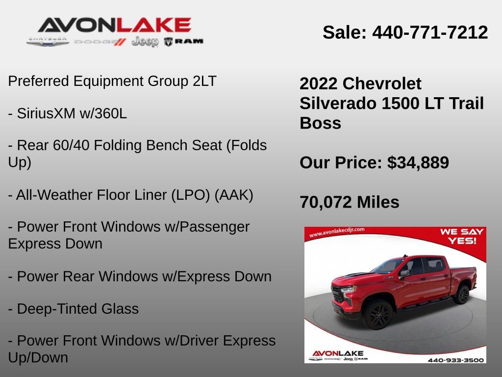 Used 2022 Chevrolet Silverado 1500 LT Trail Boss w/ Protection Package image 6