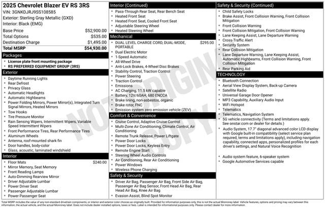 Certified 2025 Chevrolet Blazer EV RS AWD/4WD image 27