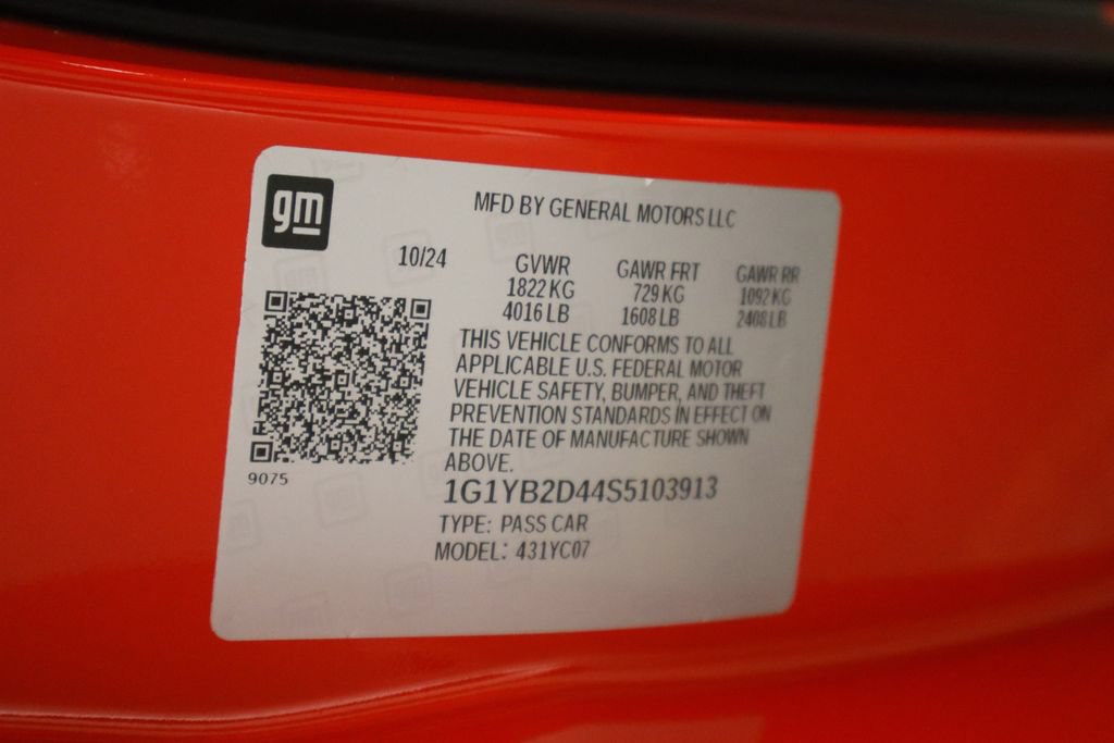 Used 2025 Chevrolet Corvette Stingray Preferred Cpe w/ Stealth Interior Trim Package RWD image 41