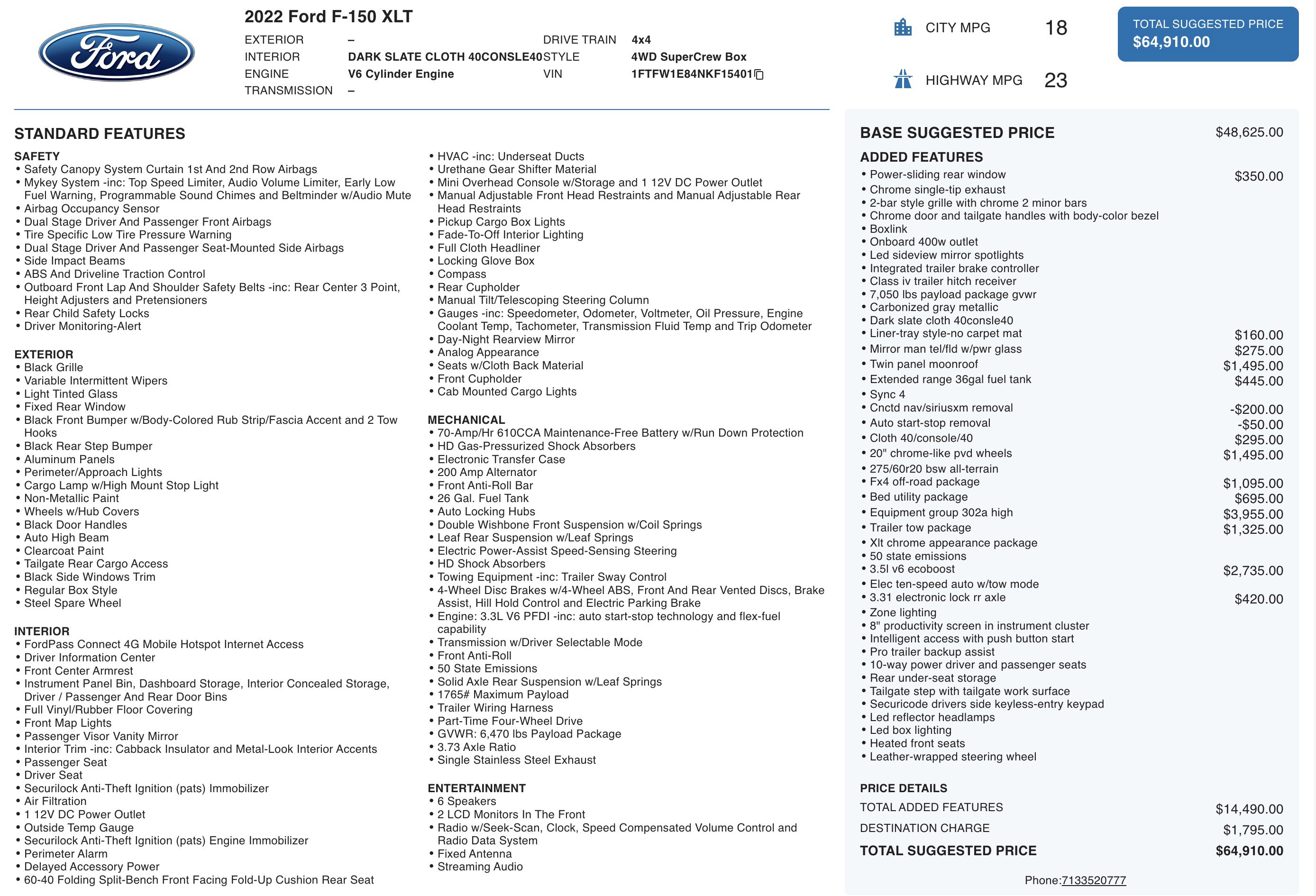 Used 2022 Ford F150 XLT w/ Equipment Group 302A High image 5