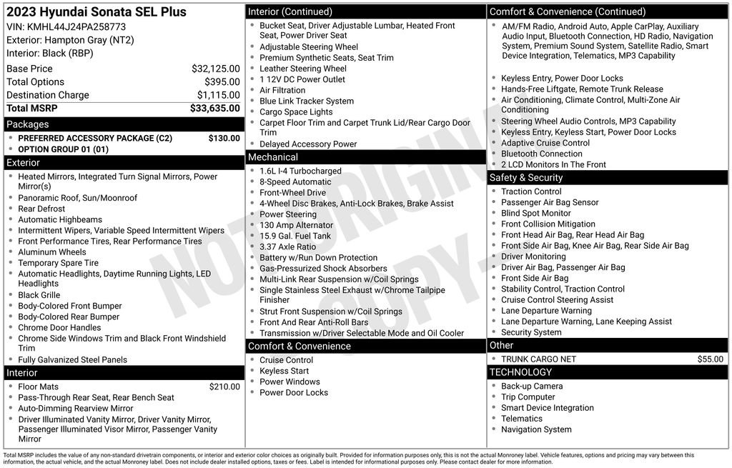 Used 2023 Hyundai Sonata SEL Plus w/ Preferred Accessory Package FWD image 17