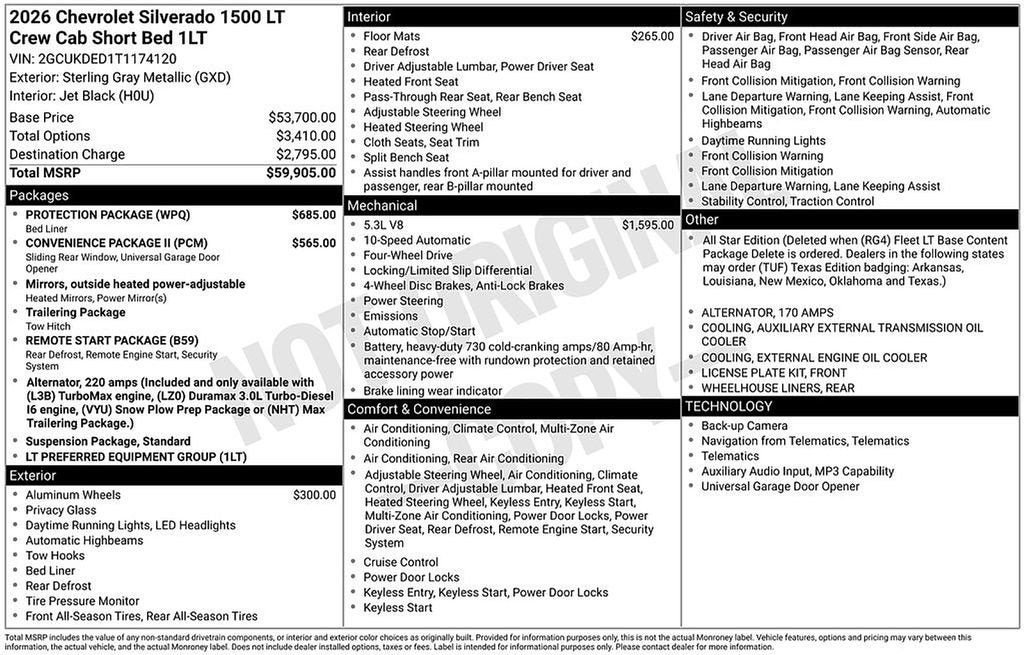 New 2026 Chevrolet Silverado 1500 LT w/ Protection Package AWD/4WD image 6