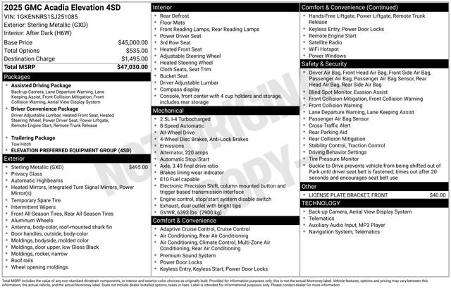 Certified 2025 GMC Acadia Elevation image 37
