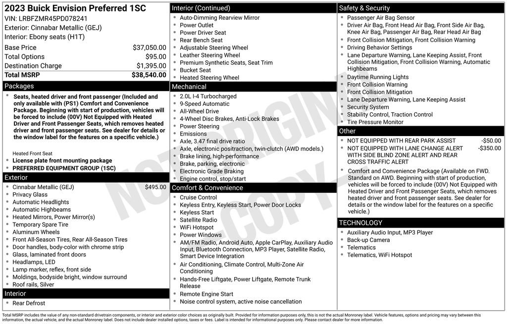 Used 2023 Buick Envision Preferred image 2
