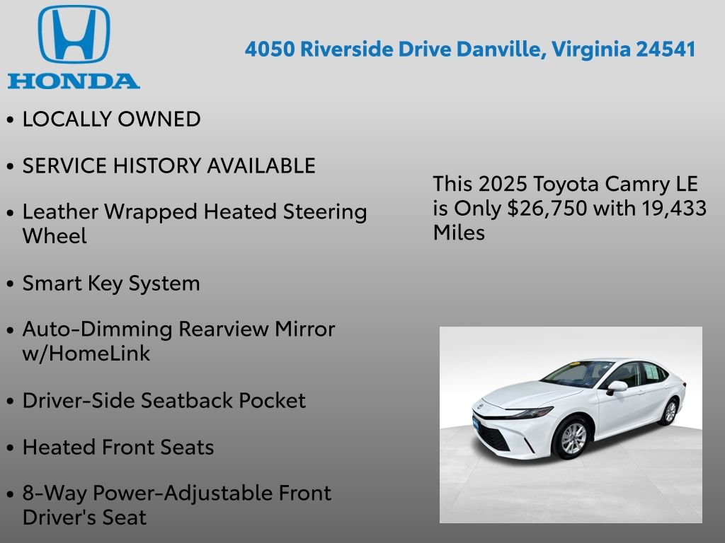 Used 2025 Toyota Camry LE w/ Convenience Package image 12