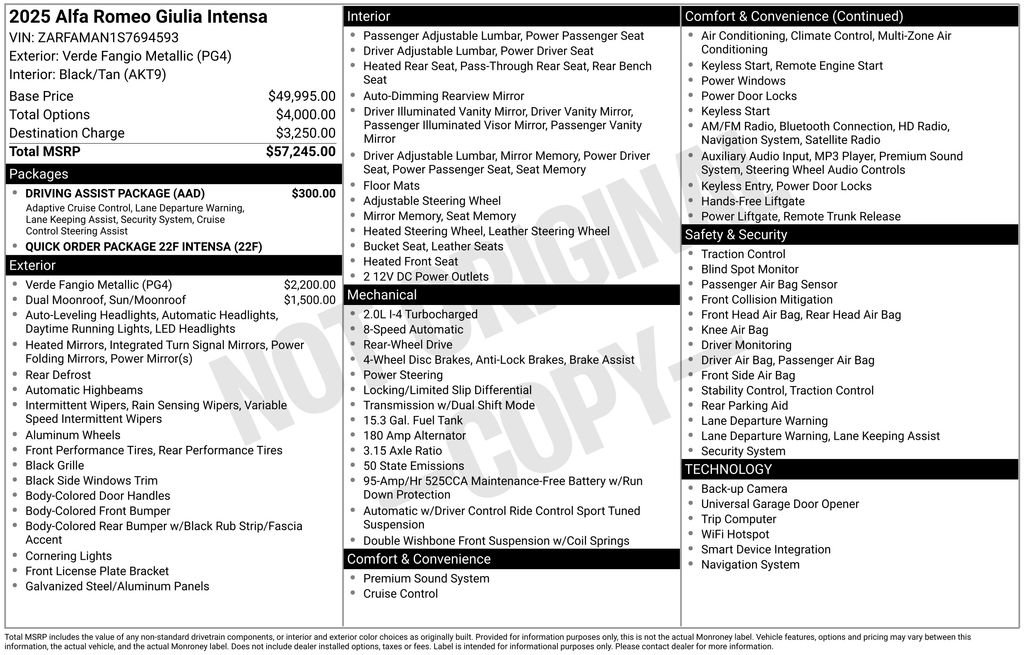 New 2025 Alfa Romeo Giulia w/ Driving Assist Package image 6