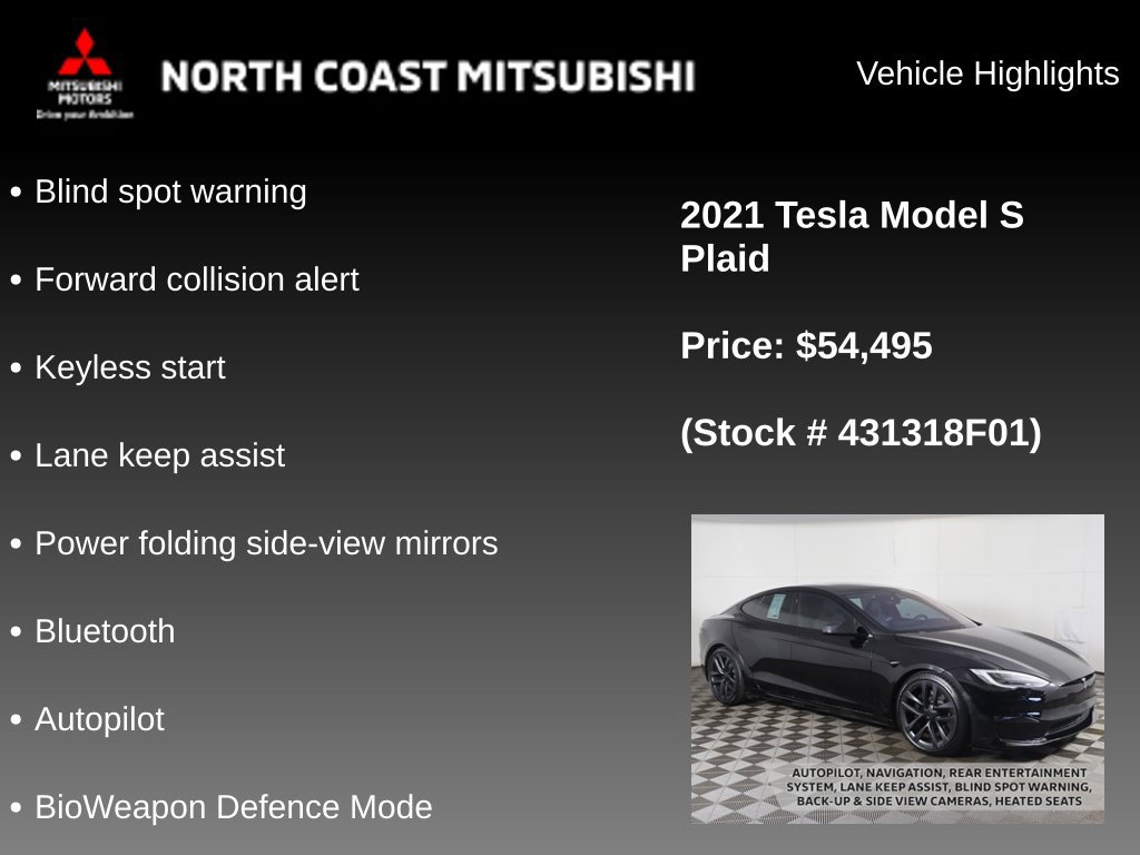 Used 2021 Tesla Model S Plaid AWD/4WD image 2