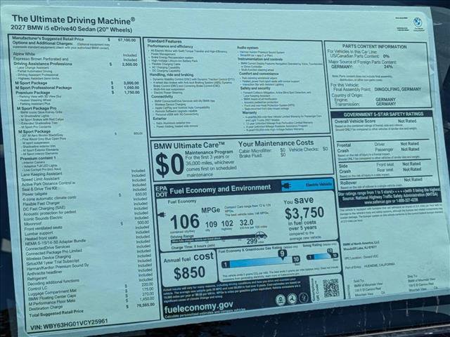 New 2027 BMW i5 eDrive40 w/ M Sport Package RWD image 20