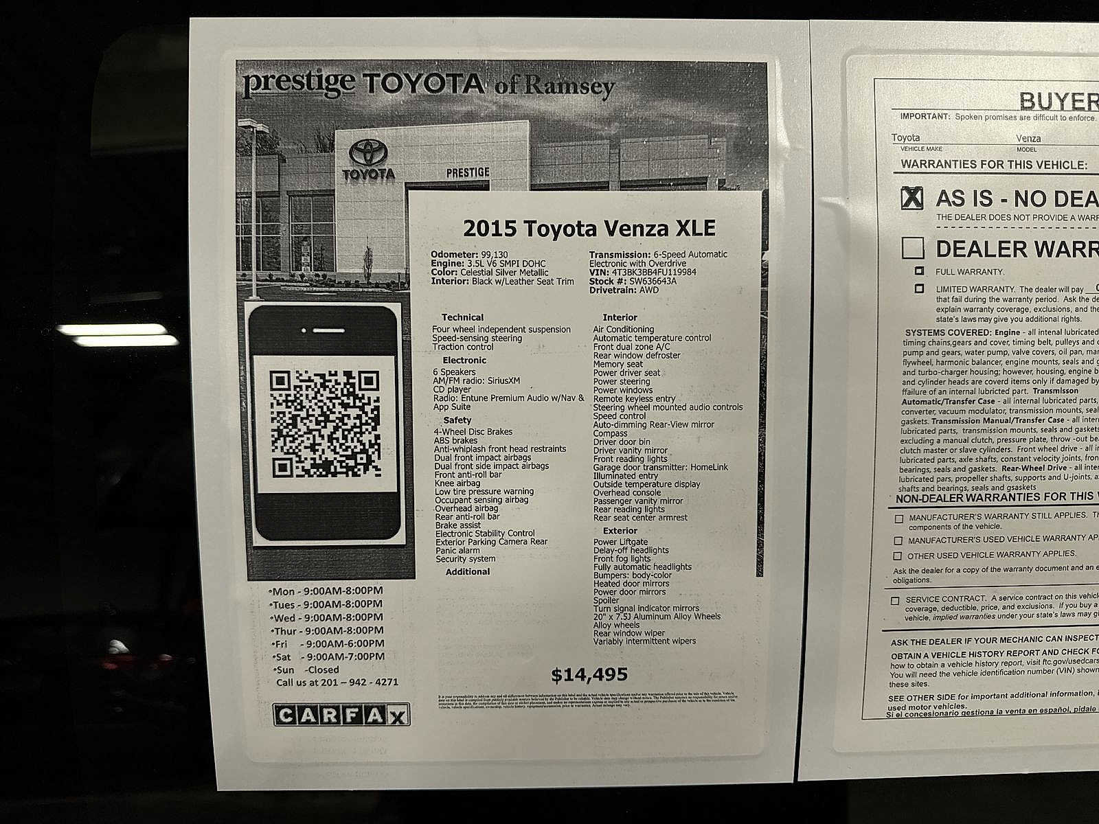 Used 2015 Toyota Venza XLE image 13