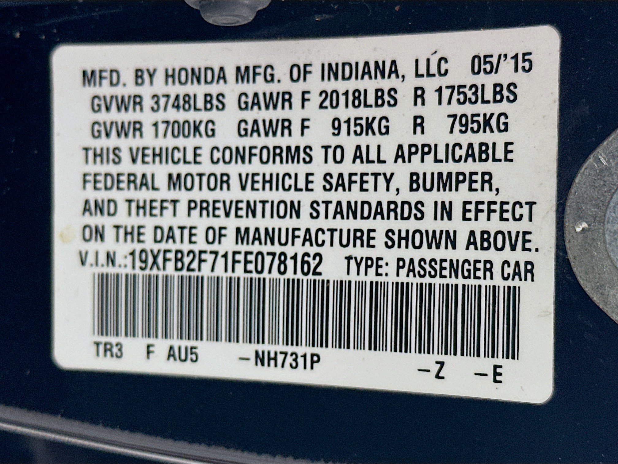 Used 2015 Honda Civic SE image 12