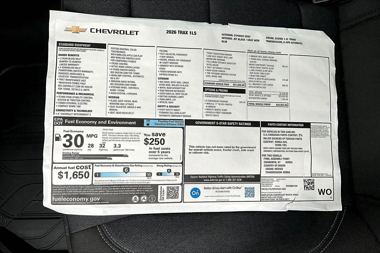 New 2026 Chevrolet Trax LS w/ LS Convenience Package image 12