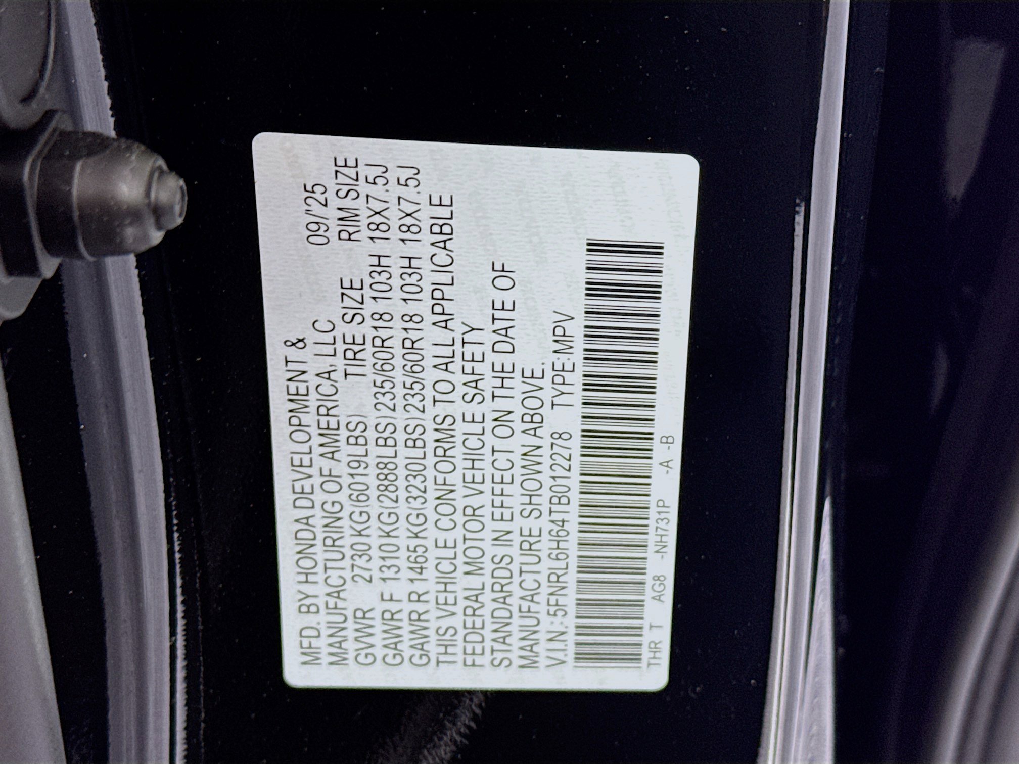 New 2026 Honda Odyssey EX-L image 33