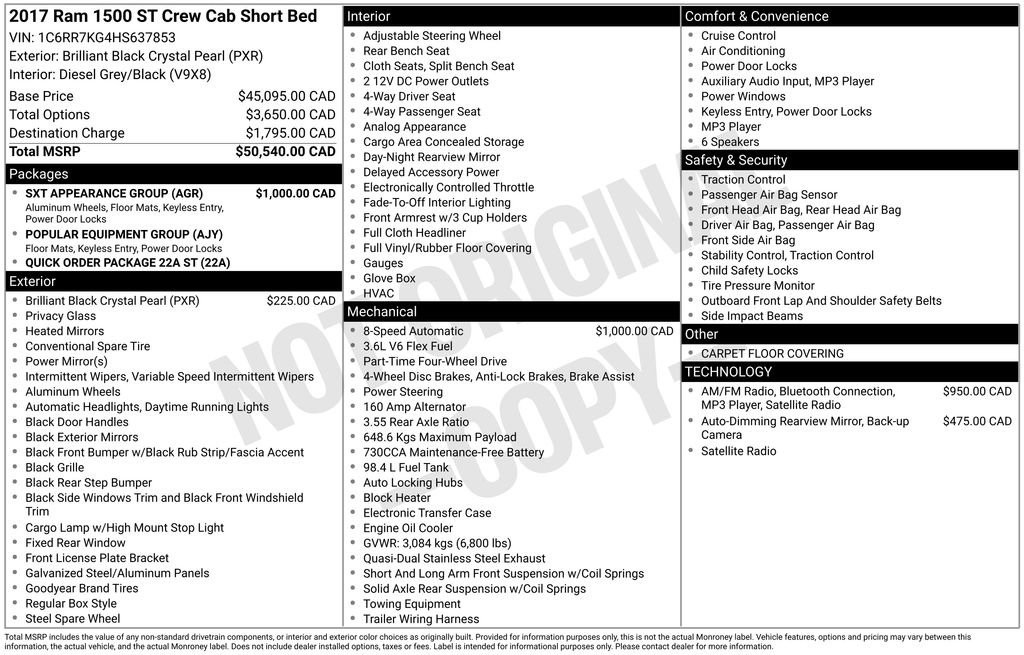 Used 2017 RAM 1500 ST w/ SXT Appearance Group image 29