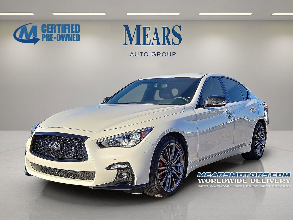 Used 2023 INFINITI Q50 Red Sport 400 w/ Carbon Fiber Package image 1