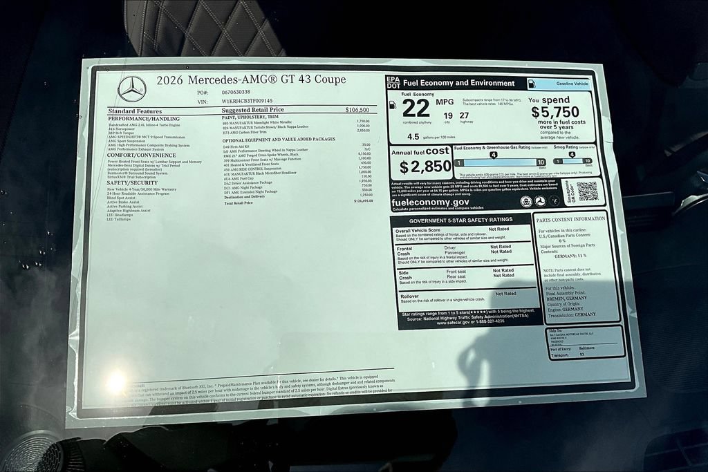 New 2026 Mercedes-Benz AMG GT 43 image 14