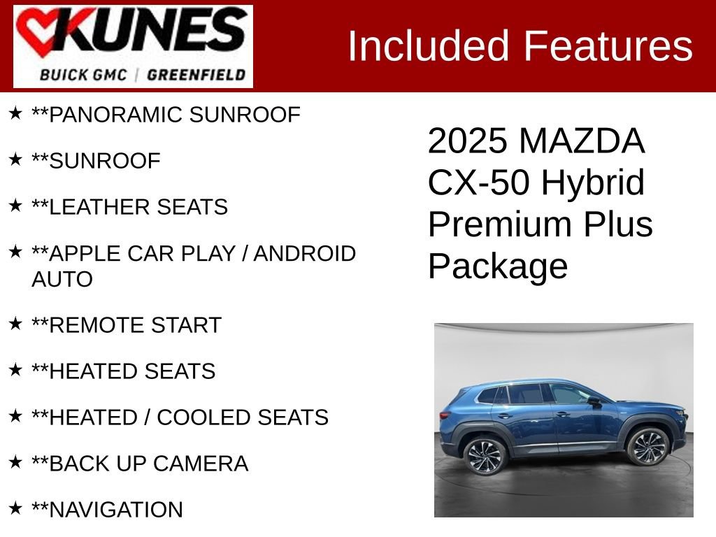 Used 2025 MAZDA CX-50 2.5 Hybrid w/ Premium Plus Pkg AWD/4WD image 2