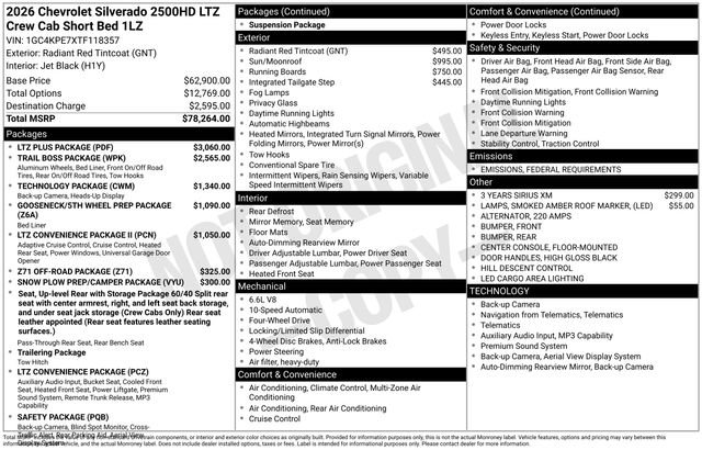 New 2026 Chevrolet Silverado 2500 LTZ w/ LTZ Plus Package image 5
