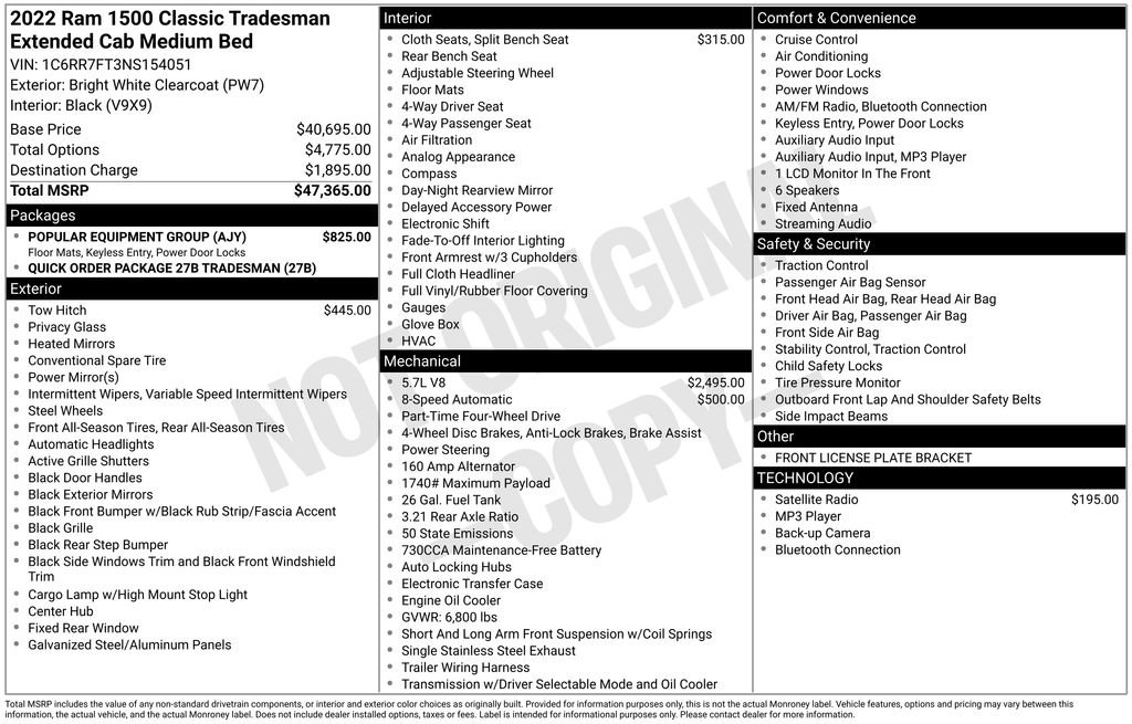 Used 2022 RAM 1500 Tradesman w/ Popular Equipment Group image 13