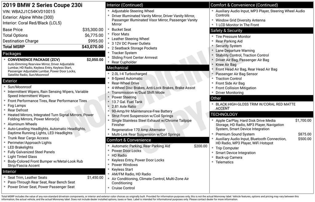 Used 2019 BMW 230i Coupe w/ Convenience Package image 6