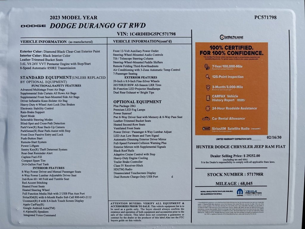 Certified 2023 Dodge Durango GT image 2