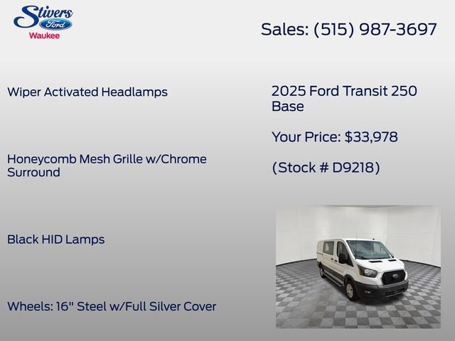 Used 2025 Ford Transit 250 Low Roof w/ Exterior Upgrade Package RWD image 16