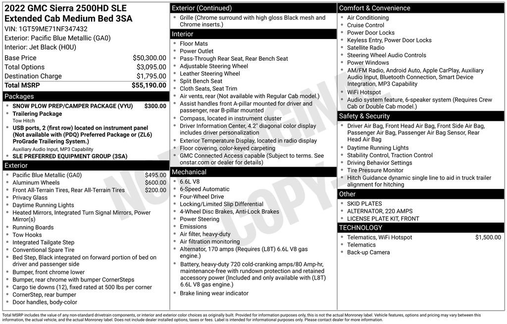 Used 2022 GMC Sierra 2500 SLE w/ Snow Plow Prep/Camper Package image 29