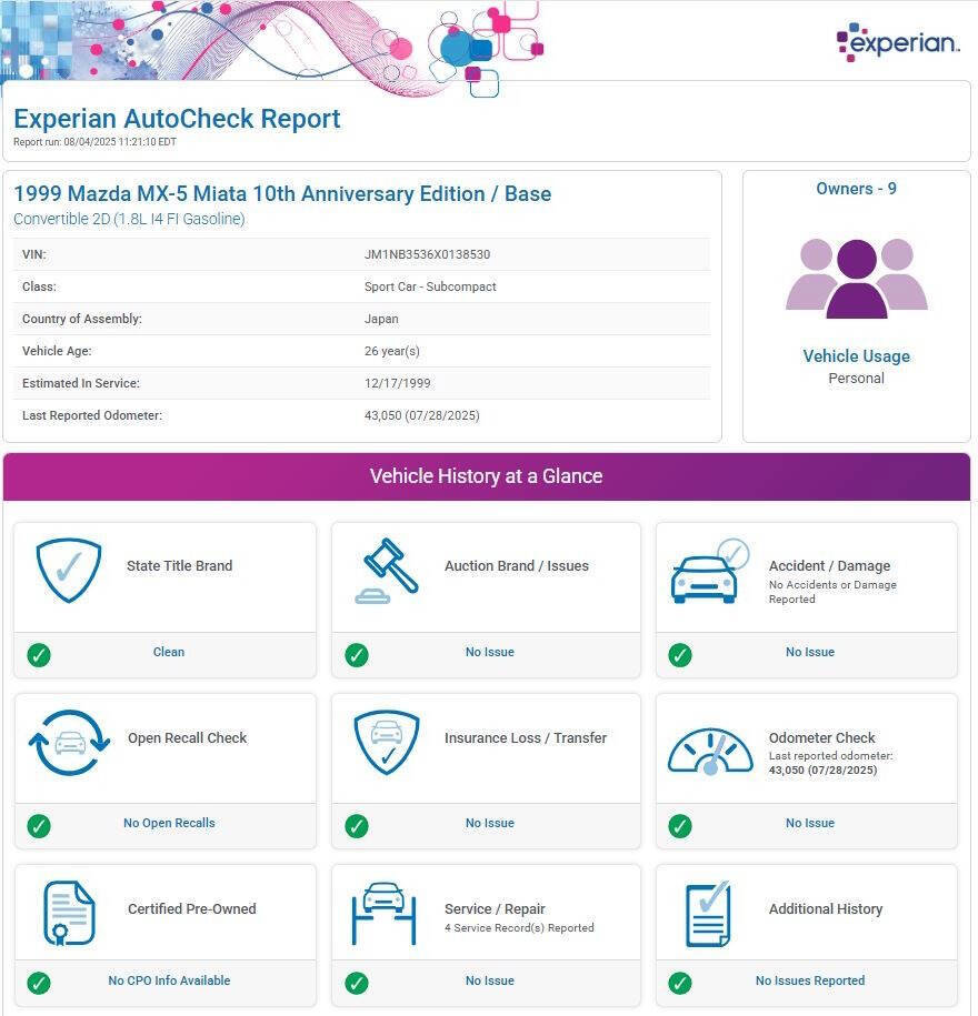 Used 1999 MAZDA MX-5 Miata image 12