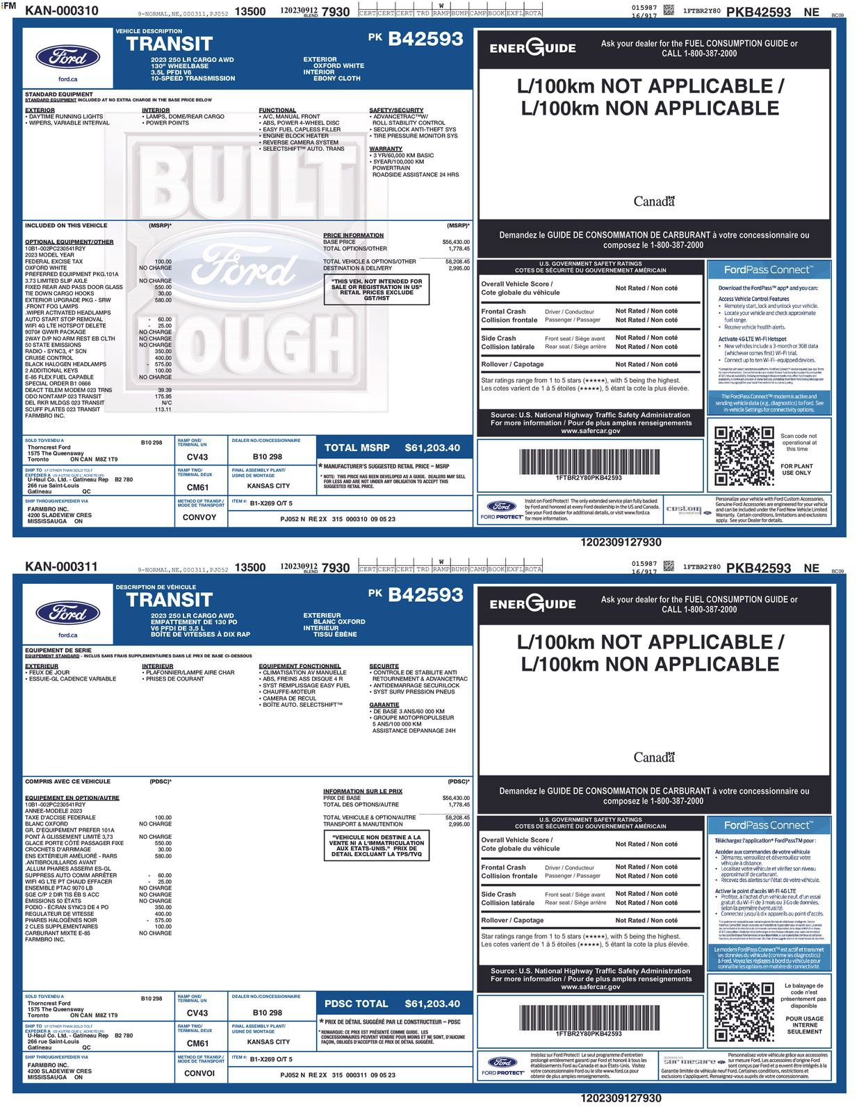 Used 2023 Ford Transit 250 Low Roof AWD w/ Exterior Upgrade Package image 31