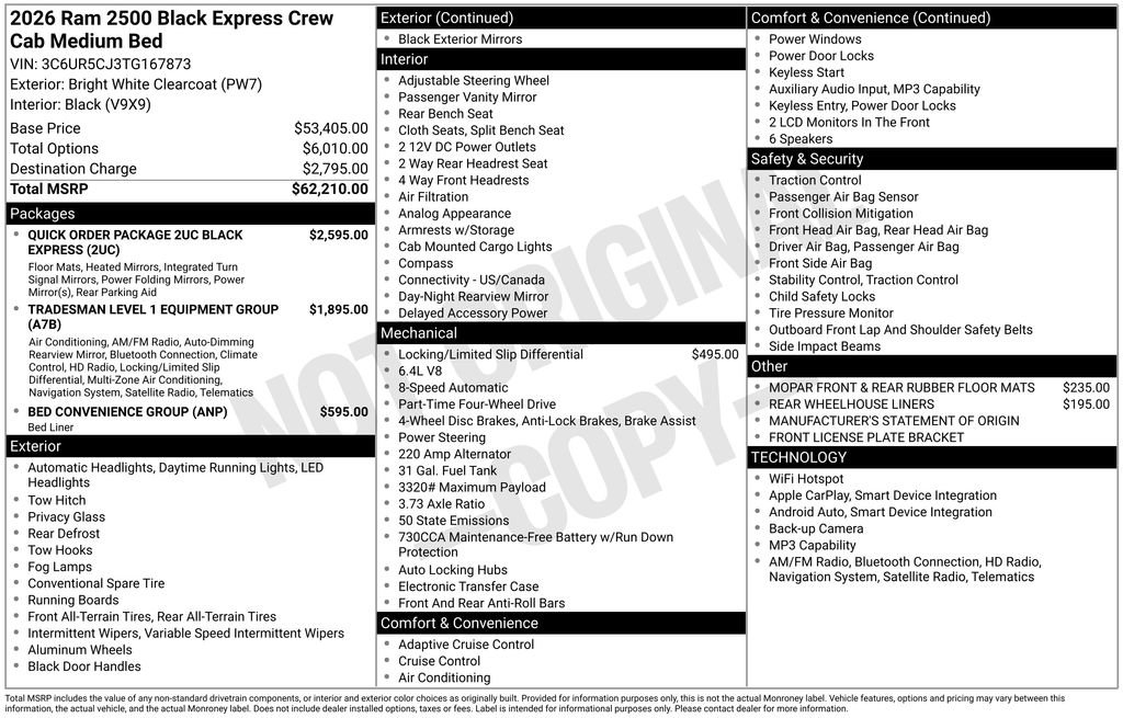 New 2026 RAM 2500 Tradesman AWD/4WD image 6